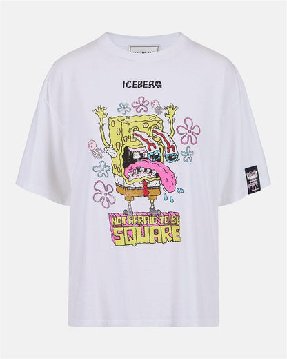T-Shirt Iceberg X Spongebob con ricamo e stampa donna