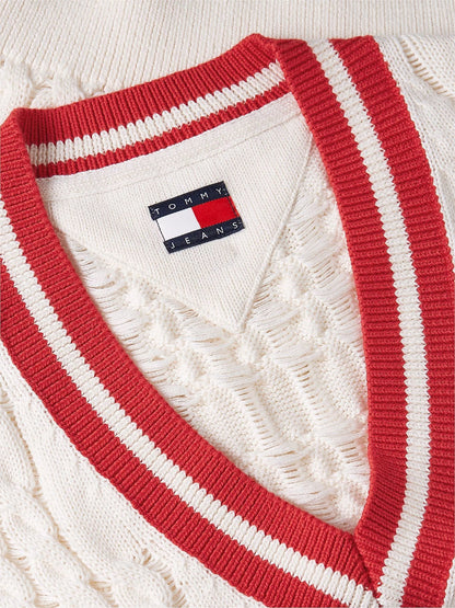 Gilet Tommy Jeans in maglia intrecciata donna