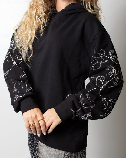 Felpa Disclaimer con cappuccio e borchie donna