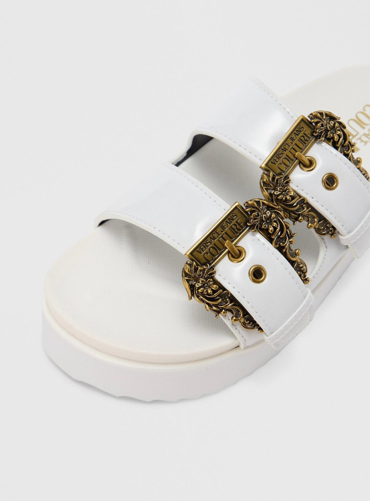 Ciabatte Versace Jeans Couture con fibbie logate donna