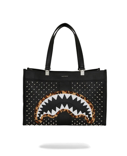 Borsa Sprayground nero cheetah punk tortuga tote