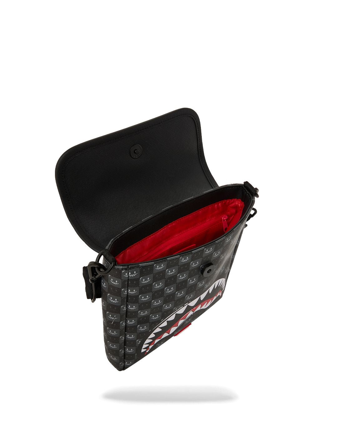 Tracolla Sprayground nero SHARKS IN PARIS WTF BUBBLY BLACK CHECK MESSENGER SLING 