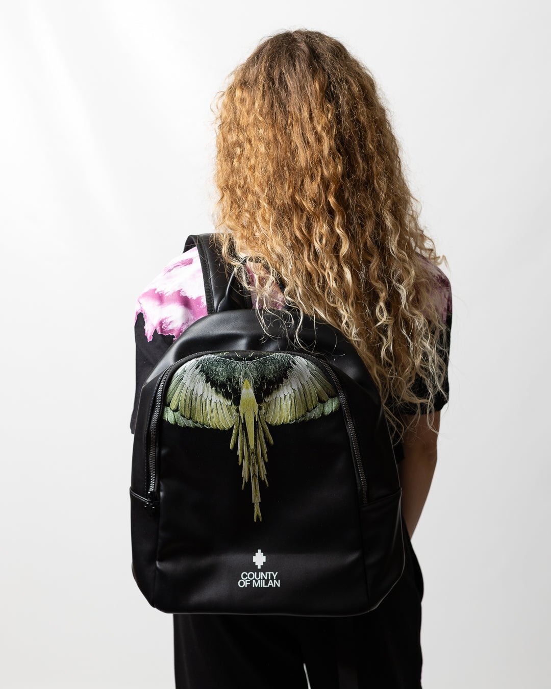 Zaino Marcelo Burlon in ecopelle "Icon Wings Yellow"