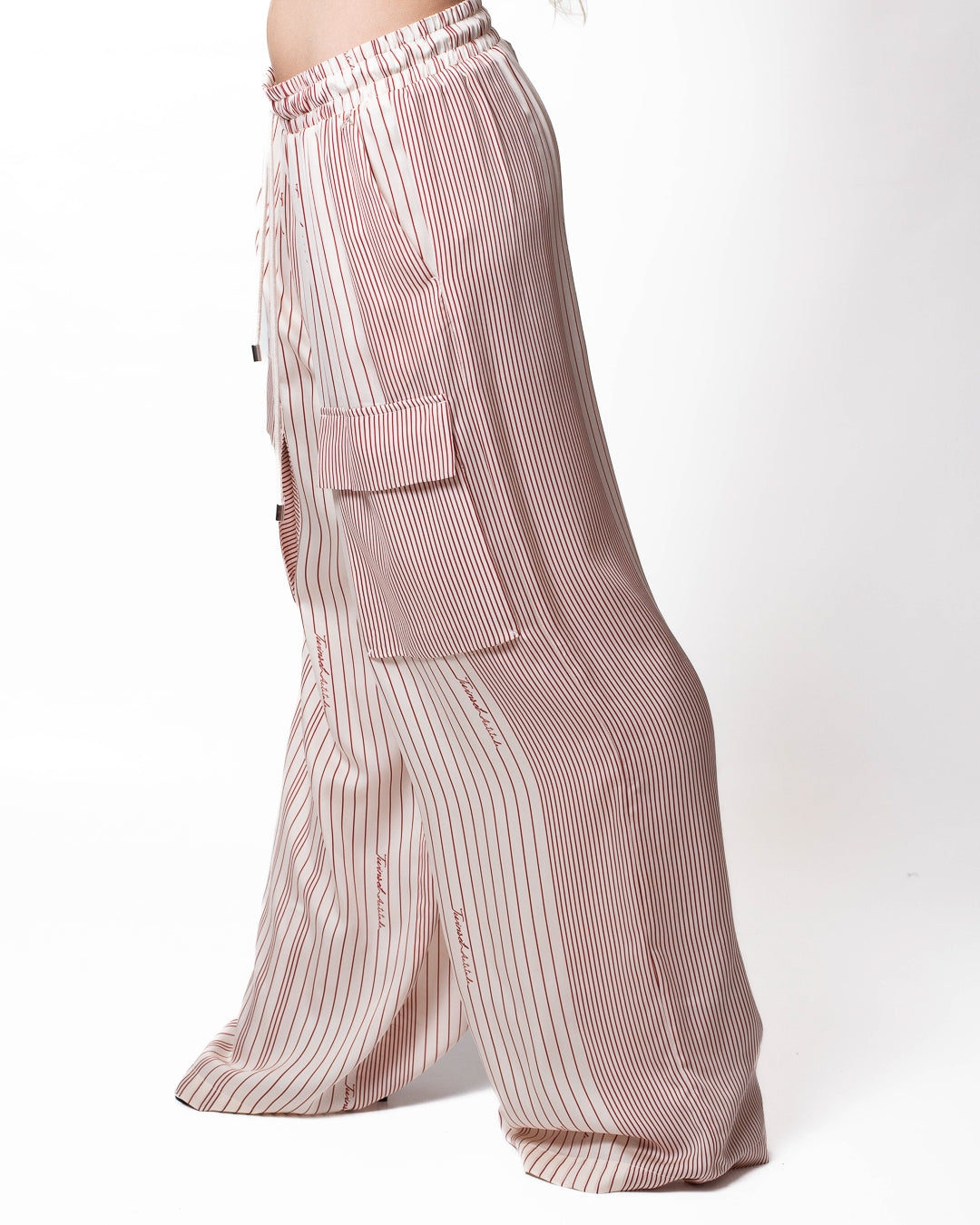 Pantalone Twinset Actitude wide leg a strisce donna