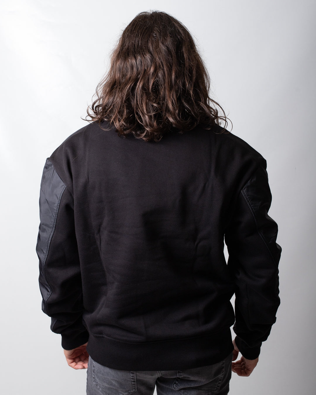 Felpa Karl Lagerfeld girocollo con dettagli in nylon uomo