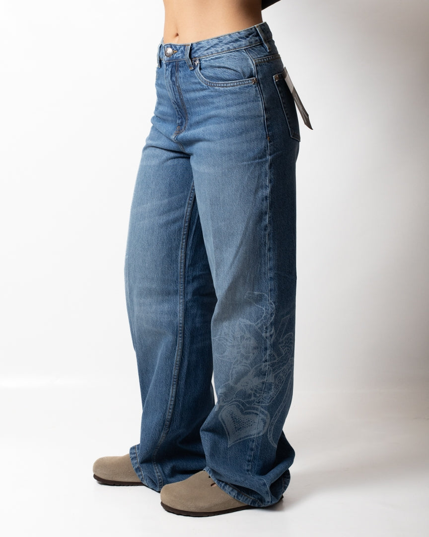 Jeans Richmond X wide leg con stampe donna