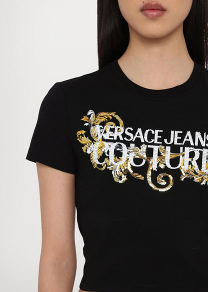 T-Shirt Versace Jeans Couture "Baroque strass" donna