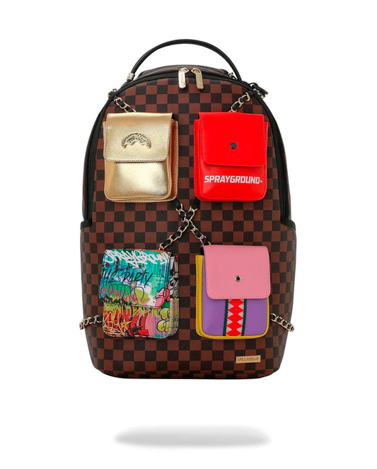 Zaino Sprayground marrone HANGING POCKETS MIX UP BACKPACK