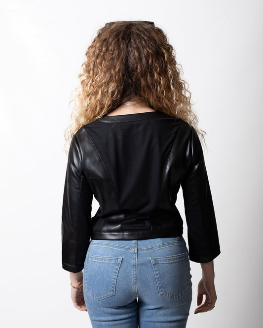 Giacca Nenette cropped in ecopelle donna