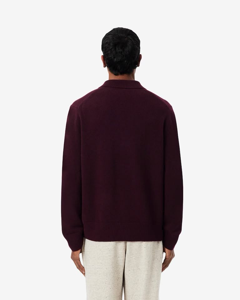 Maglia polo Lacoste in lana con logo ricamato