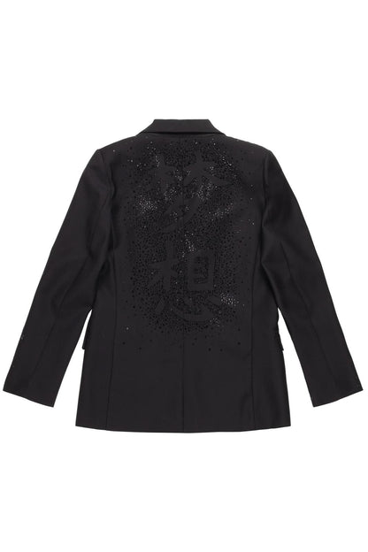 Giacca blazer Nenette monopetto in lana con strass donna
