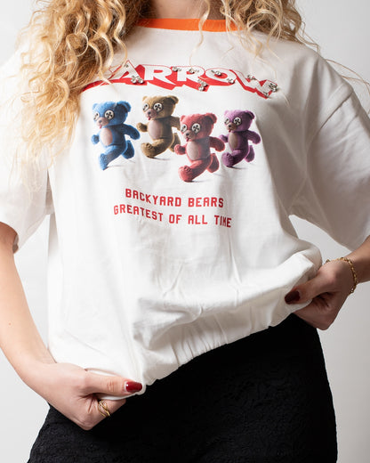 T-Shirt Barrow cropped con strass donna