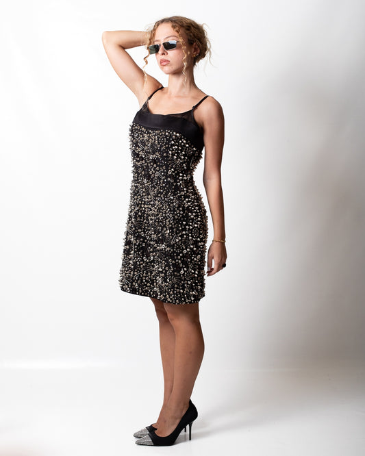 Abito John Richmond con borchie, graffette e strass donna