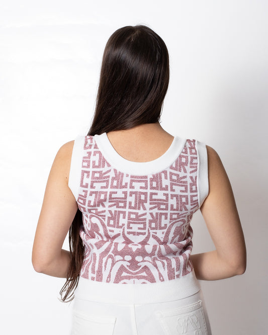 Gilet John Richmond in maglia con logo all-over donna