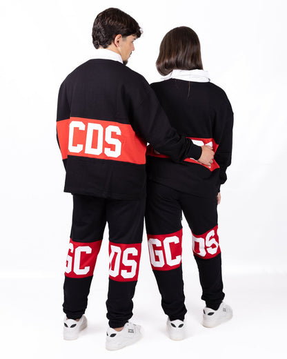 Felpa polo con maxi logo GCDS a contrasto 