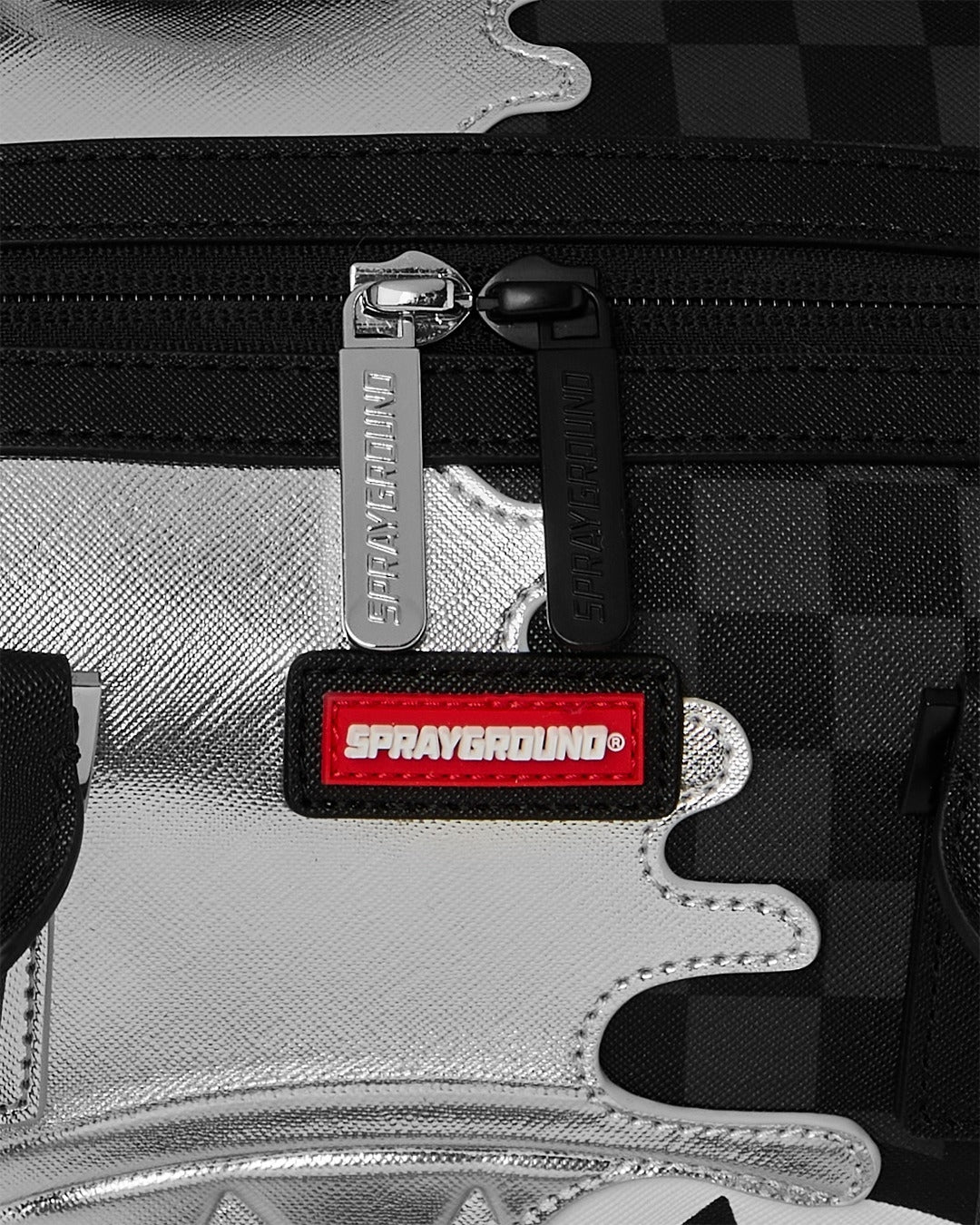 Borsa Sprayground nero SILVER SIDE DRIP BLACK CHECK MINI DUFFLE