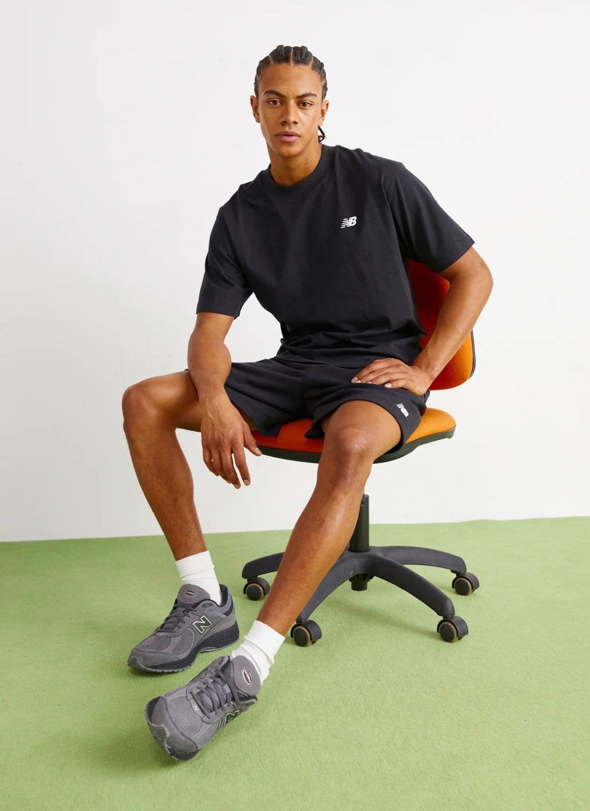 T-shirt New Balance girocollo con logo ricamato