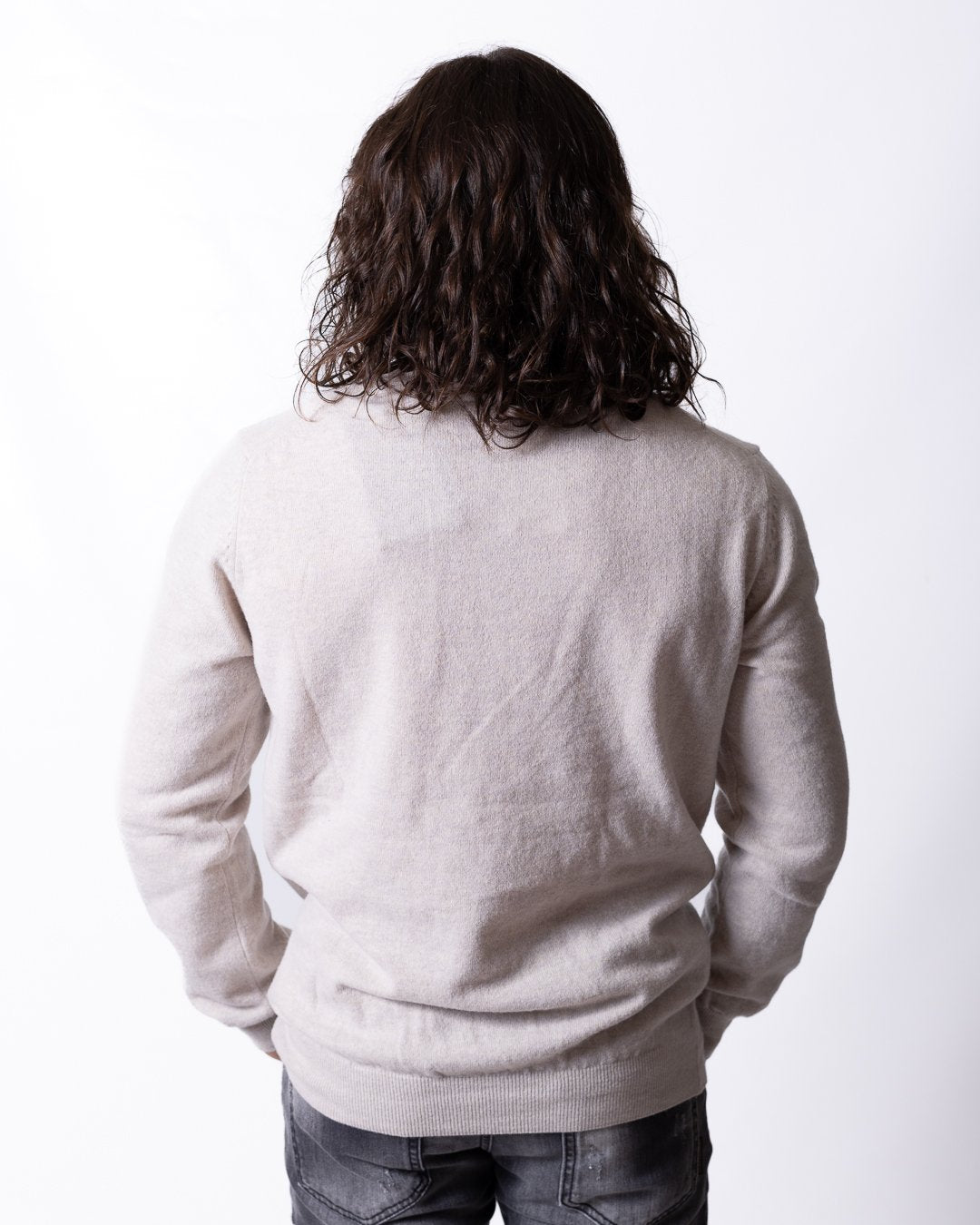 Maglia Timberland in lana mezza zip con logo ricamato