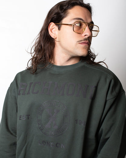 Felpa Richmond X girocollo con stampe in rilievo uomo