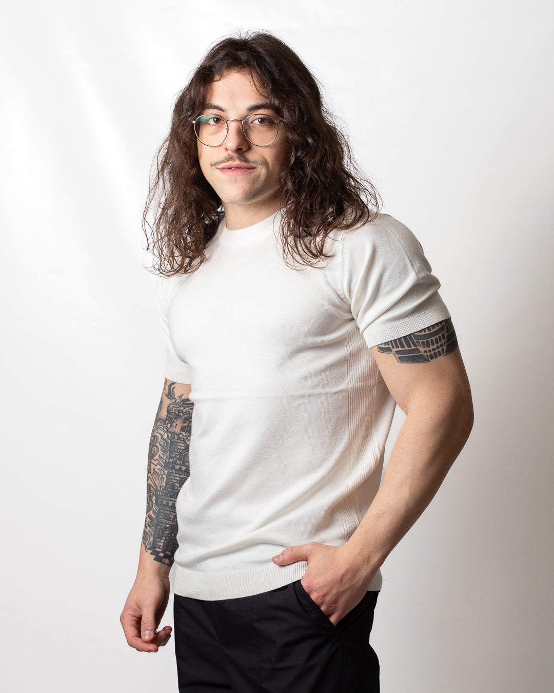 T-Shirt Richmond X in maglia con patch uomo