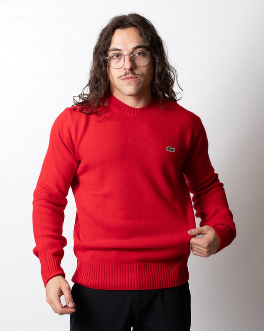 Maglia Lacoste girocollo in lana cardata