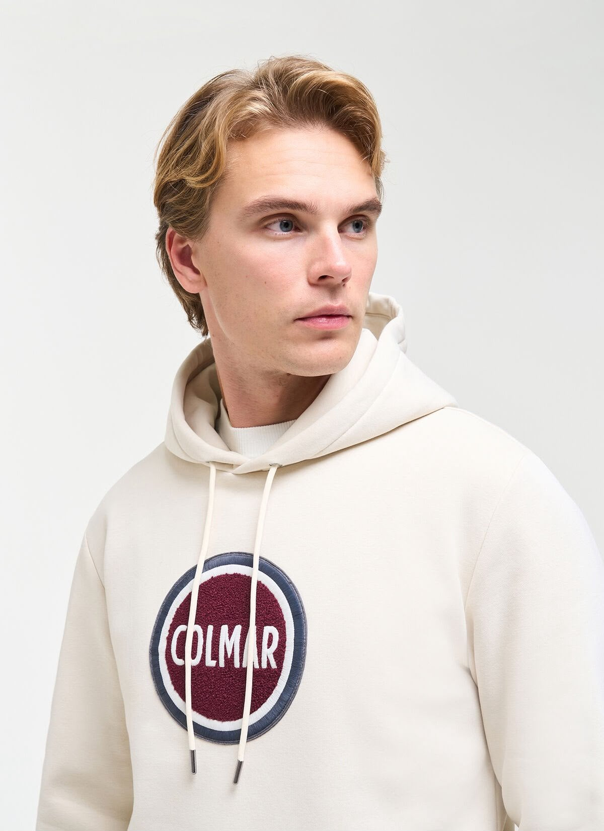Felpa Colmar con cappuccio e maxi logo in spugna