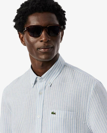 Camicia Lacoste a strisce in lino uomo