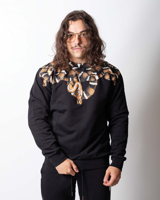 Felpa Marcelo Burlon girocollo con logo snake uomo