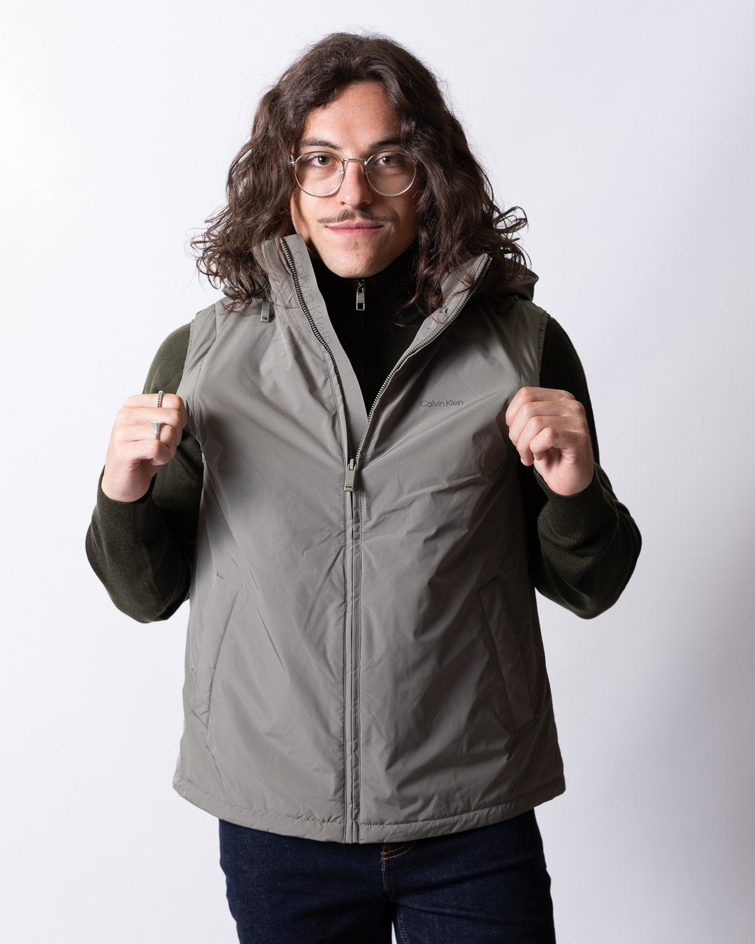 Gilet Calvin Klein in nylon con cappuccio uomo