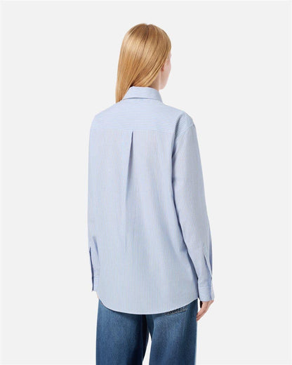 Camicia Iceberg a righe con patch logo e pietre luminose