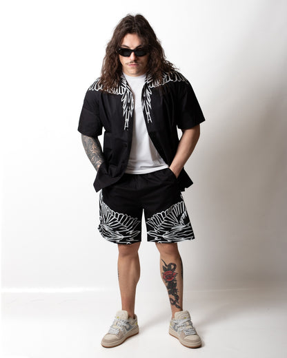 Bermuda Marcelo Burlon in popeline "Icon Wings" uomo