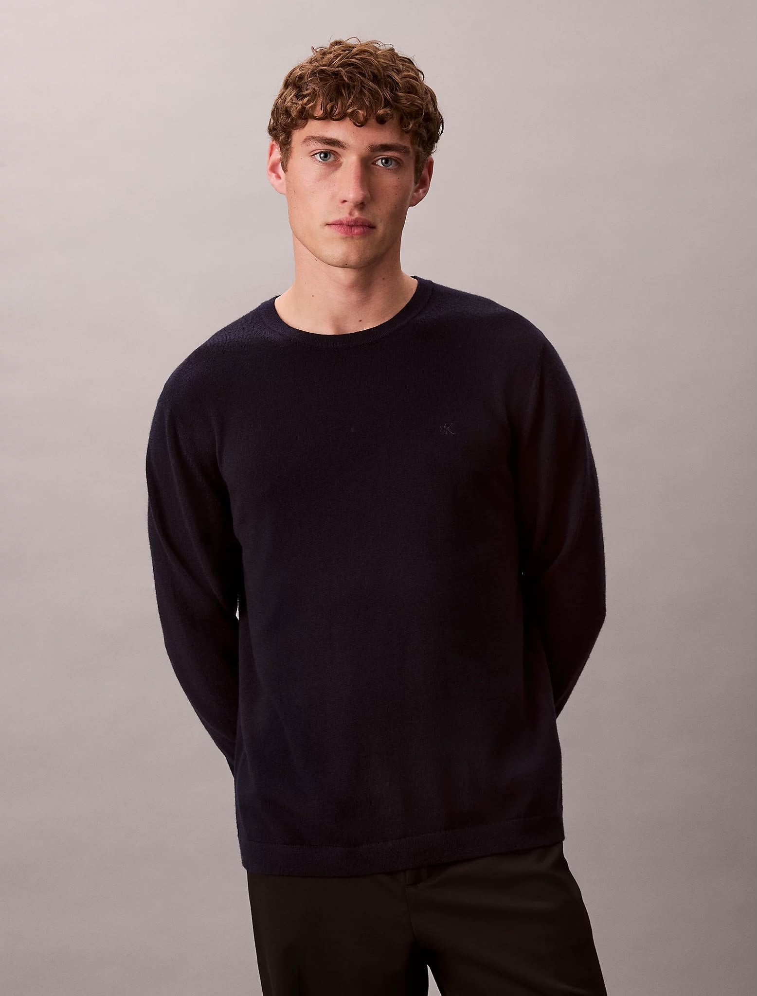 Maglia Calvin Klein girocollo in lana merino uomo