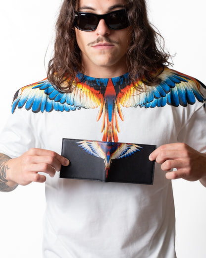 Portafoglio Marcelo Burlon in ecopelle con logo wings