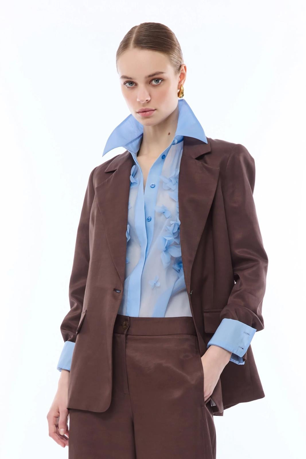 Giacca blazer Nenette fluida monopetto donna