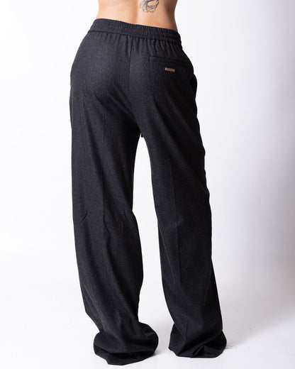 Pantalone Iceberg in lana con logo metallico