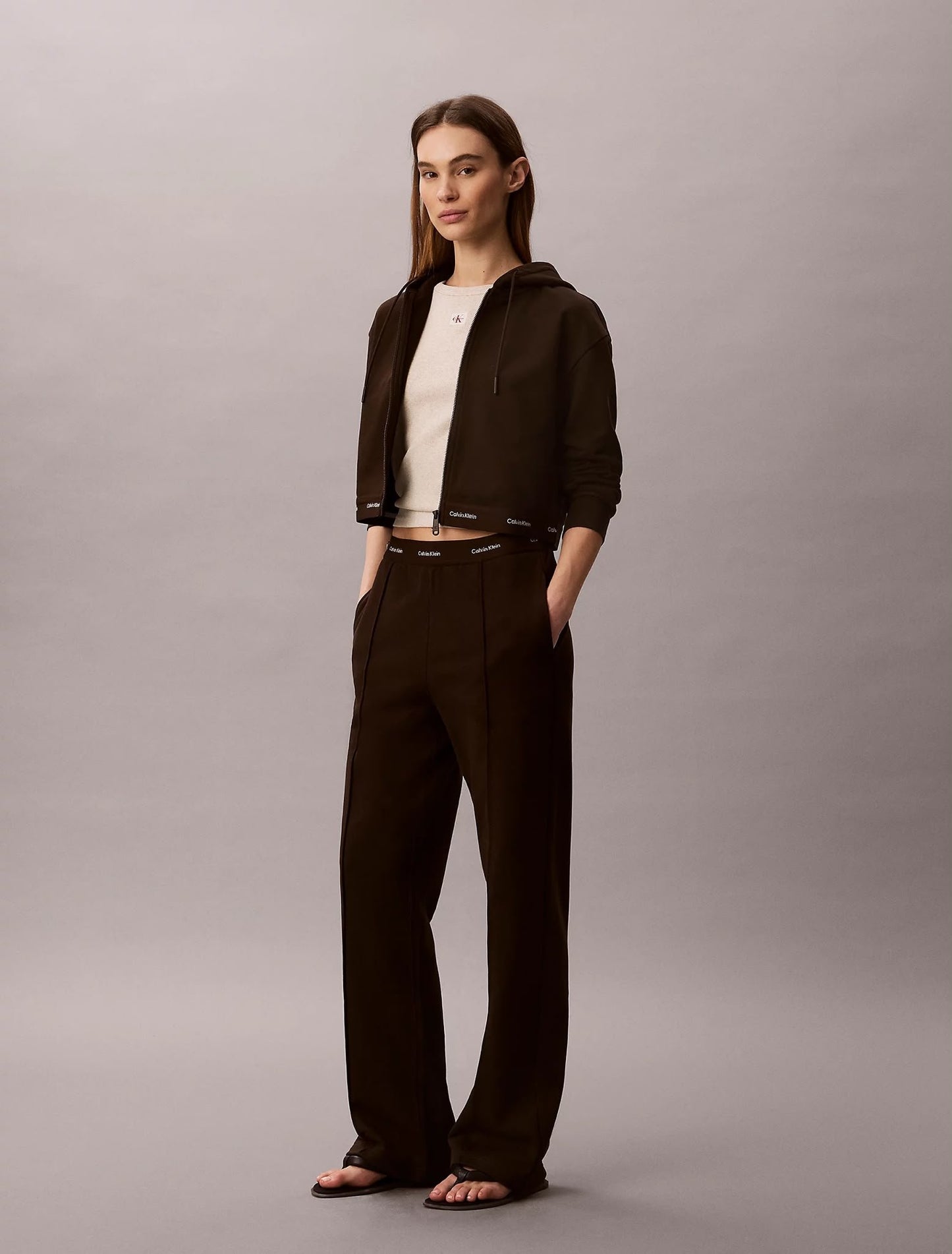 Pantalone Calvin Klein in felpa con fascia logata donna