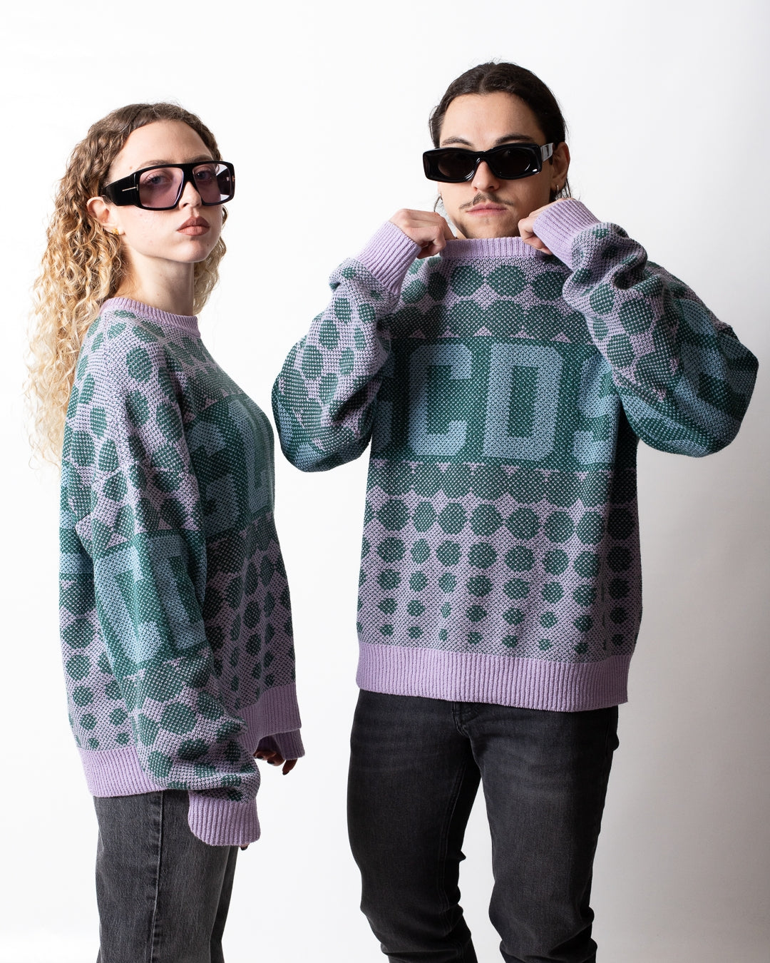 Maglia GCDS girocollo con fantasia uomo