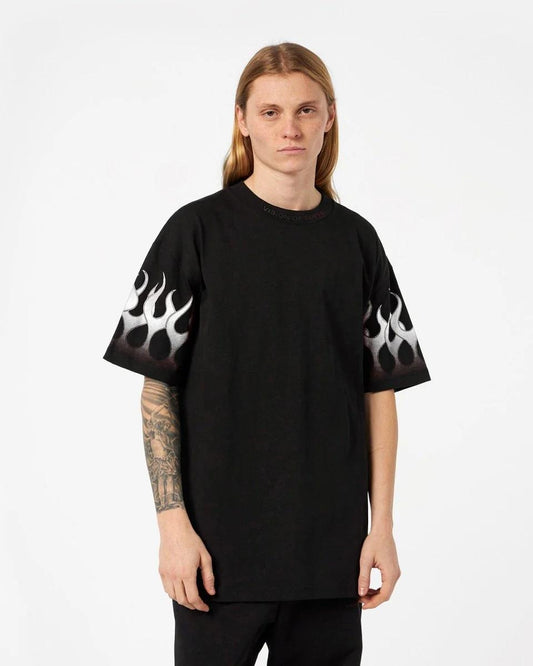 T-Shirt Vision Of Super "White Flames" uomo