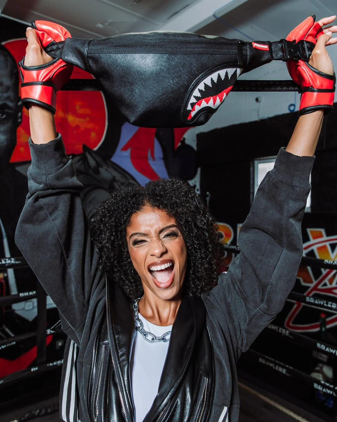 Marsupio Sprayground nero Fly knit mouth savvy crossbody