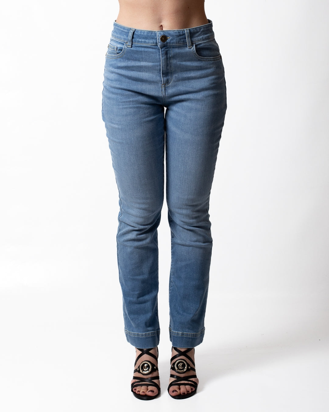 Jeans Nenette a trombetta con patch donna