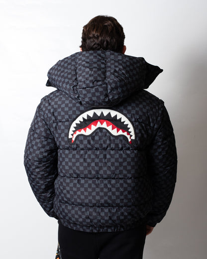 Giubbotto Sprayground puffer con cappuccio e maniche staccabili