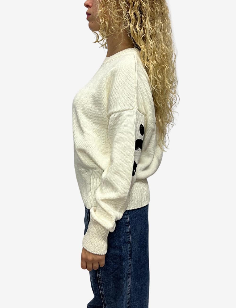 Maglia Disclaimer girocollo con logo in rilievo donna