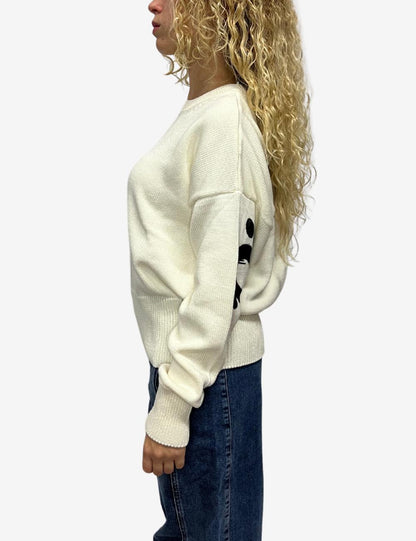 Maglia Disclaimer girocollo con logo in rilievo donna