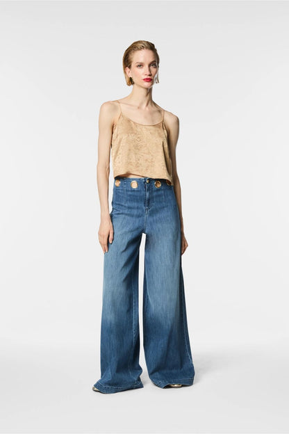 Jeans Nenette wide leg con dettagli cut-out donna