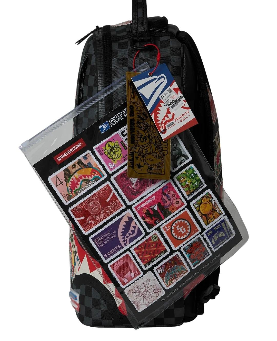Zaino Sprayground nero USPS HALF STAMPS BACKPACK