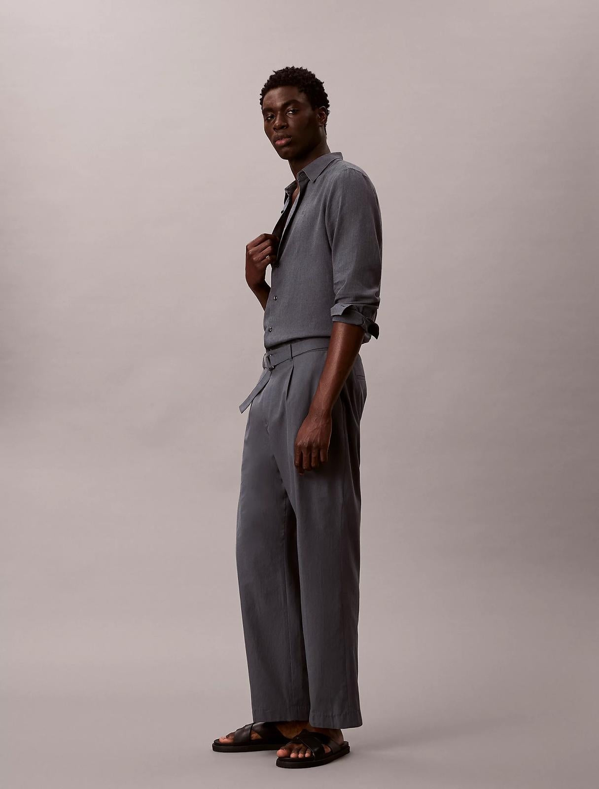Pantalone Calvin Klein straight con cintura uomo