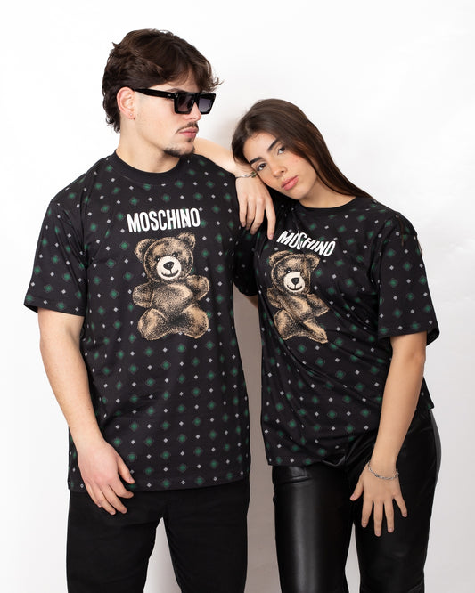 T-Shirt Moschino girocollo con stampa Teddy 