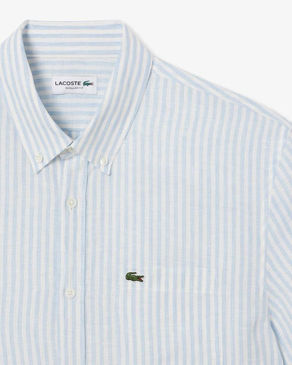 Camicia Lacoste a strisce in lino uomo