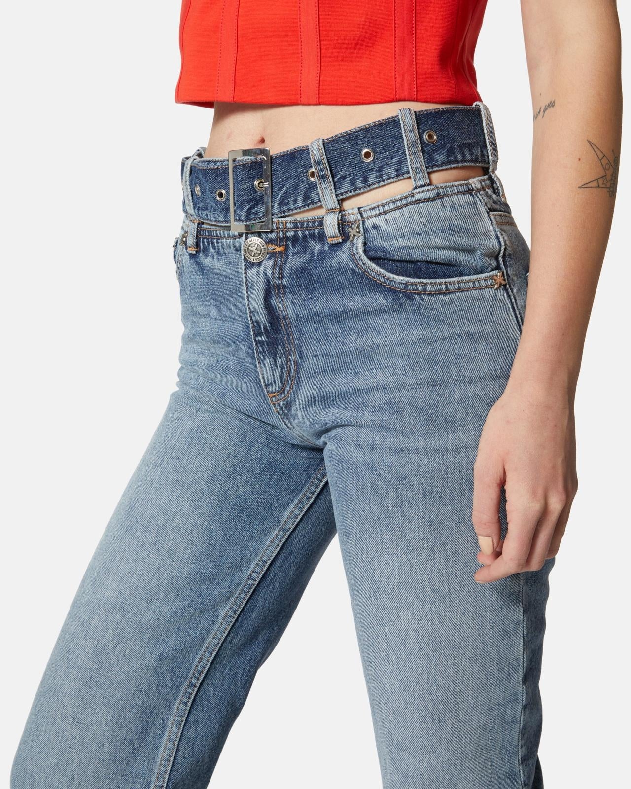 Jeans Richmond X svasato con cinta donna