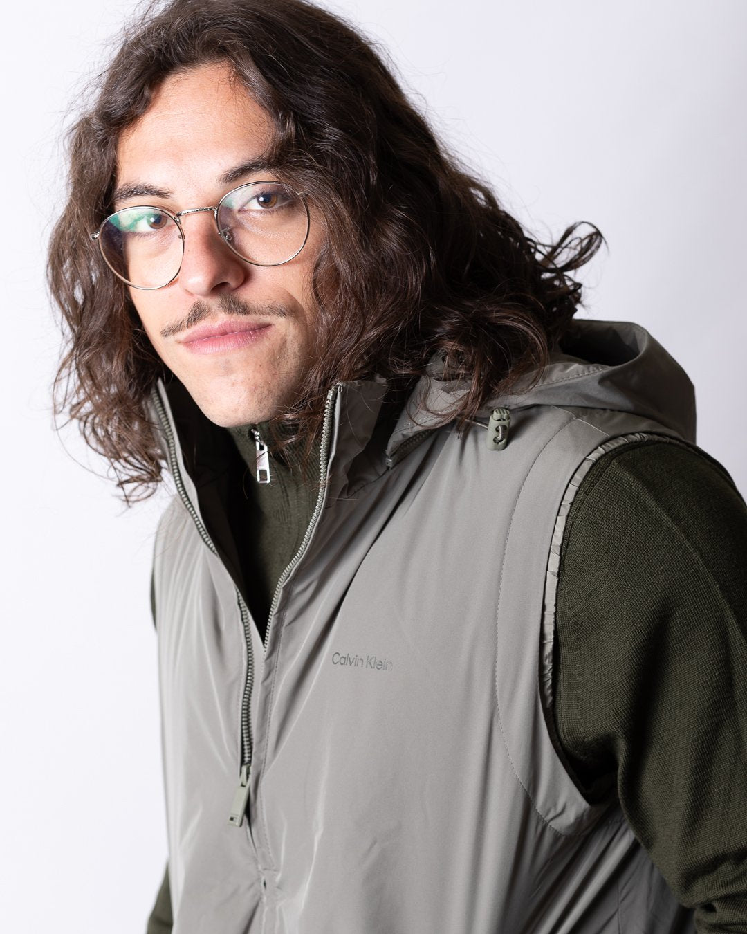 Gilet Calvin Klein in nylon con cappuccio uomo